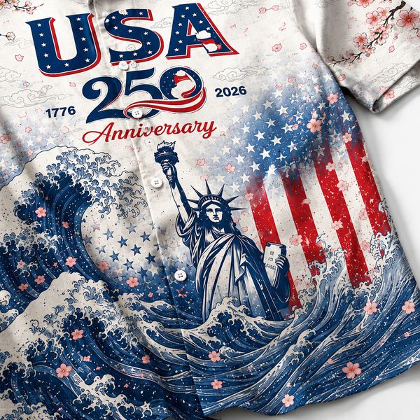 Chrisraw America 250 Liberty Wave Hawaiian Shirt