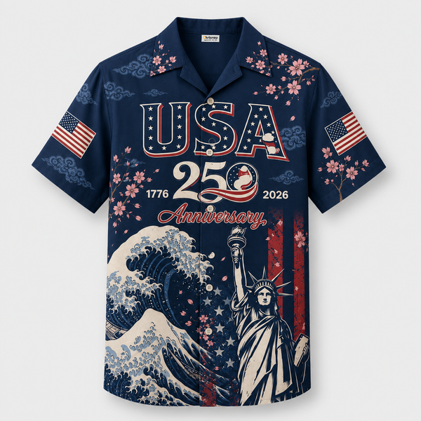 Chrisraw America 250 Liberty Wave Hawaiian Shirt