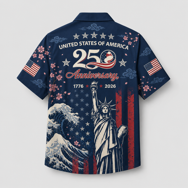 Chrisraw America 250 Liberty Wave Hawaiian Shirt