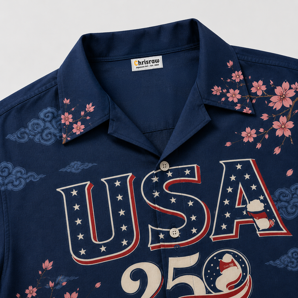 Chrisraw America 250 Liberty Wave Hawaiian Shirt