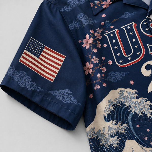 Chrisraw America 250 Liberty Wave Hawaiian Shirt