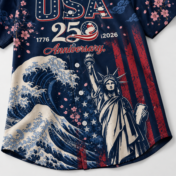 Chrisraw America 250 Liberty Wave Hawaiian Shirt