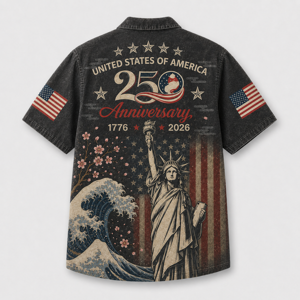 Chrisraw America 250 Liberty Wave Hawaiian Shirt