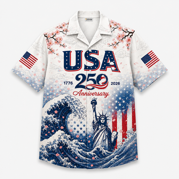 Chrisraw America 250 Liberty Wave Hawaiian Shirt