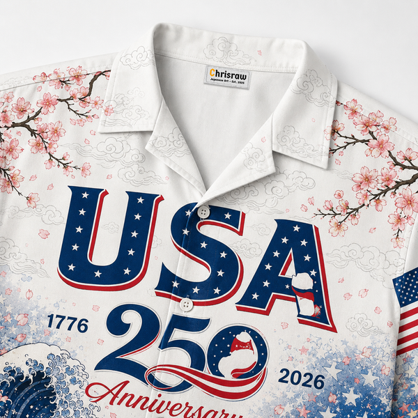 Chrisraw America 250 Liberty Wave Hawaiian Shirt