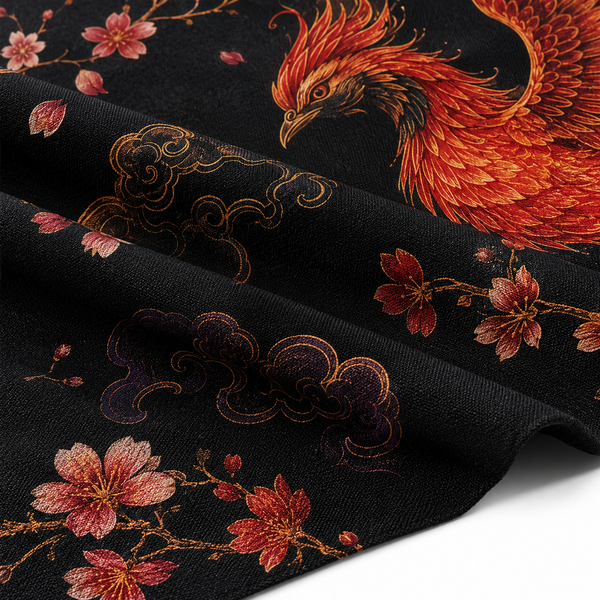 Chrisraw Crimson Phoenix Sakura Hawaiian Shirt