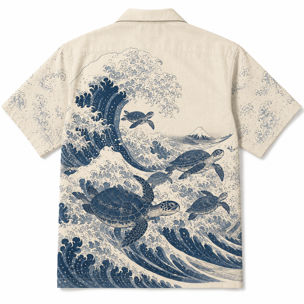 Chrisraw Oceanic Turtle Wave Hawaiian Shirt