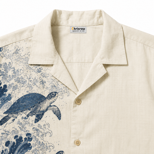 Chrisraw Oceanic Turtle Wave Hawaiian Shirt