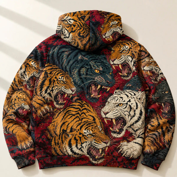 Chrisraw Tora Arashi Hoodie — Roaring Tiger Pack Print