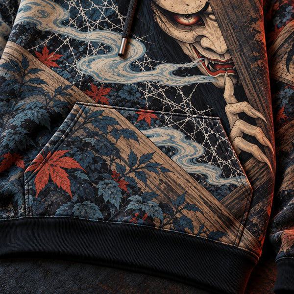 Chrisraw Attic Oni Hoodie — Japanese Yokai Oni Horror Ukiyo-e All-Over Print