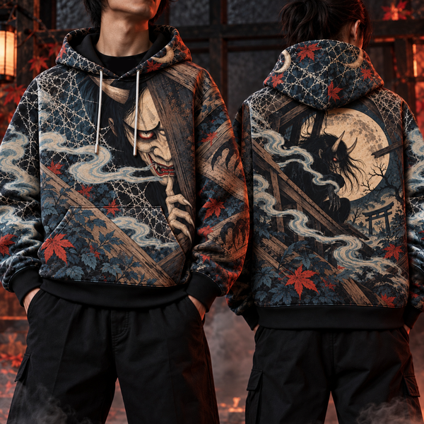Chrisraw Attic Oni Hoodie — Japanese Yokai Oni Horror Ukiyo-e All-Over Print