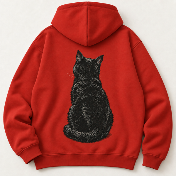 Chrisraw Iyada Hoodie — No Means No Black Cat Print