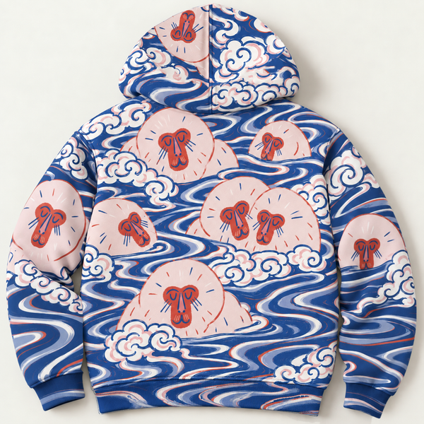 Chrisraw Sarunoyu Hoodie — Snow Monkeys in the Hot Spring Print