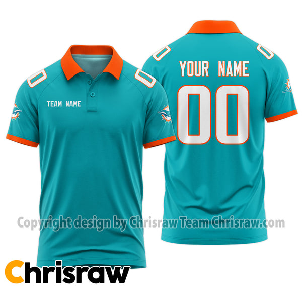 Dolphins Polo Custom Name & Number