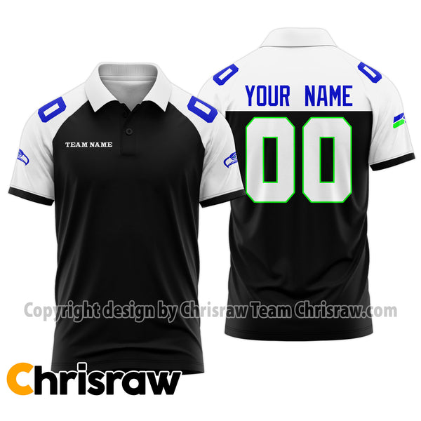 Seahawks Polo Custom Name & Number