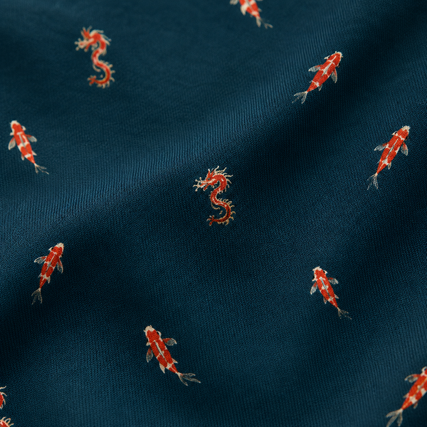 Chrisraw Kakushi Koi Polo Shirt — Japanese Koi Micro Print