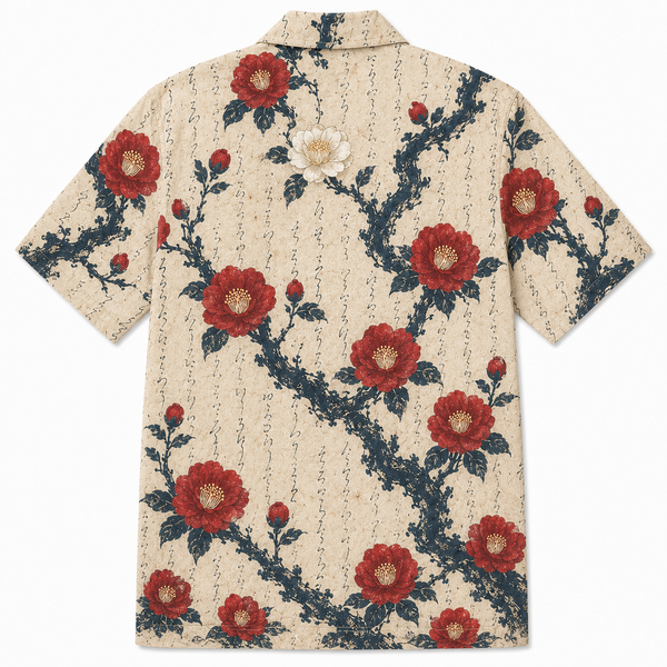 Tsubaki — Winter Camellia Aloha Shirt