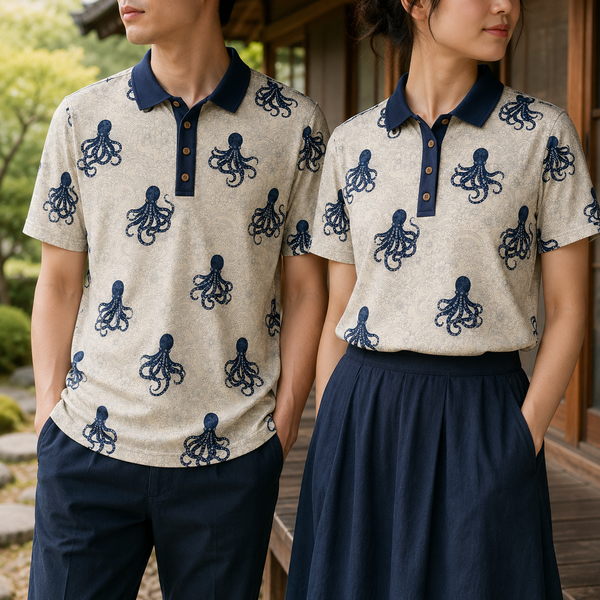 Chrisraw Tako Polo Shirt — Japanese Octopus Ukiyo-e Print