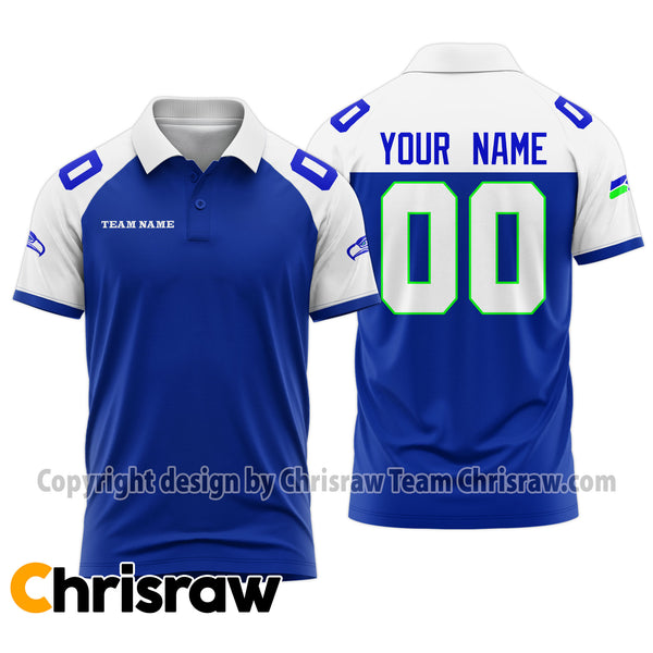 Seahawks Polo Custom Name & Number