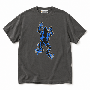 Chrisraw Aogaeru pepper T-shirt — blue poison frog gouache print