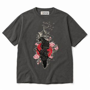 Chrisraw Bushi pepper T-shirt — samurai red sun pagoda print