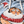 Chrisraw Round tiger in a Christmas blizzard hoodie — print close-up