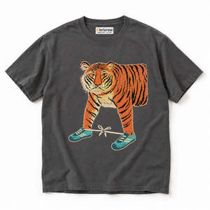 Chrisraw Kutsu Tora pepper T-shirt — tiger in sneakers print