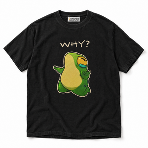 Chrisraw Naze Kaeru black T-shirt — WHY crying frog print