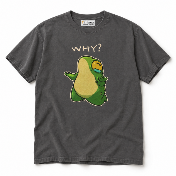 Chrisraw Naze Kaeru pepper T-shirt — WHY crying frog print