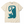 Chrisraw Nobi Neko ivory T-shirt — stretching teal spotted cat print