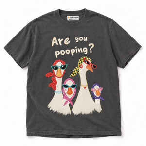 Chrisraw Nozoki Gacho pepper T-shirt — are you pooping nosy geese print