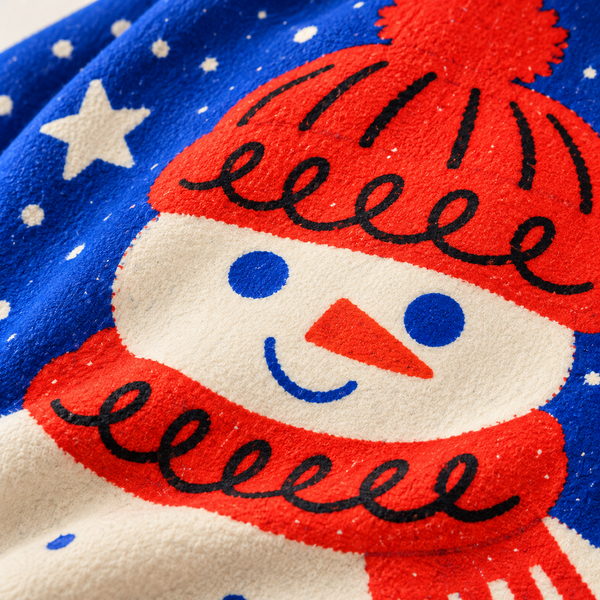 Chrisraw Japanese snowman daruma Christmas hoodie — print close-up