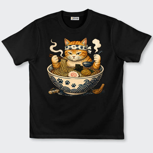 Chrisraw Kawaii Ramen Cat Japanese T-Shirt