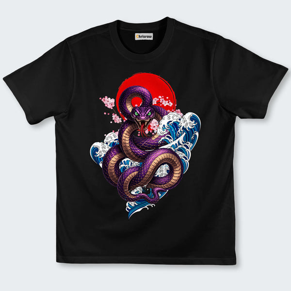 Chrisraw Purple Snake Rising Sun Classic T-Shirt