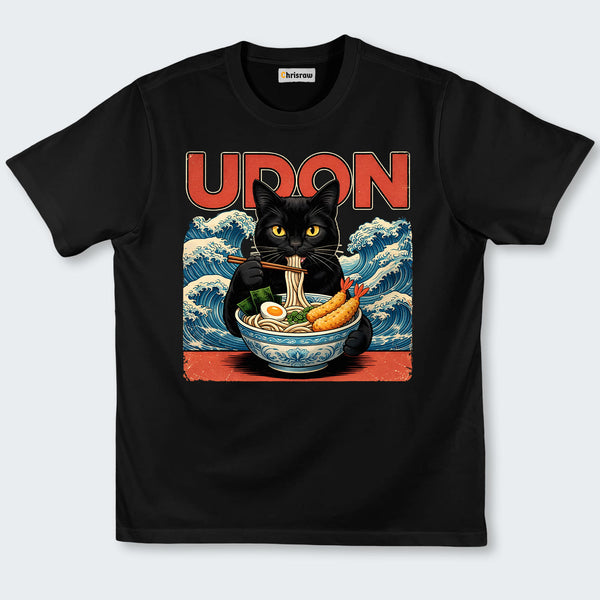 Chrisraw Cute Black Cat Eating Ramen Classic T-Shirt