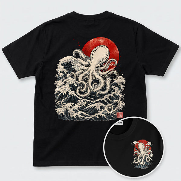Chrisraw Kanagawa Wave Octopus T-Shirt