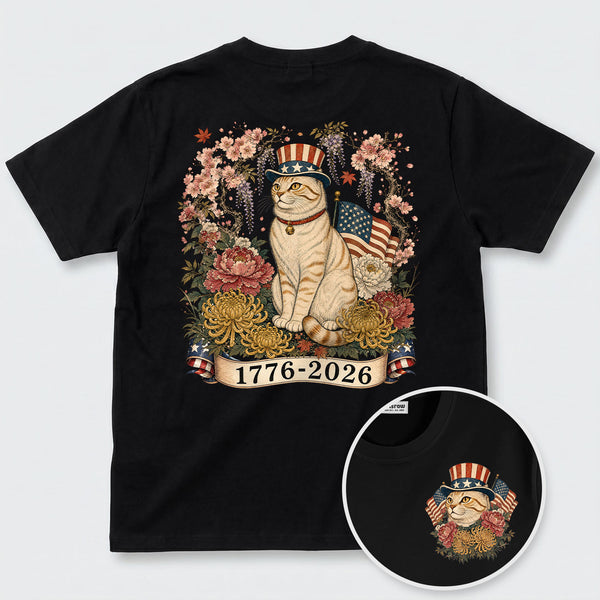 Chrisraw America 250 Sakura Liberty Cat T-Shirt