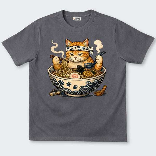 Chrisraw Kawaii Ramen Cat Japanese T-Shirt