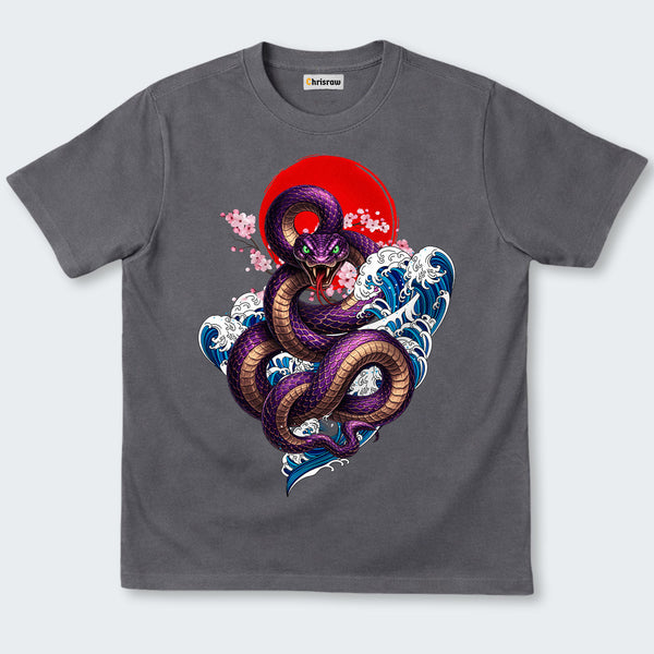 Chrisraw Purple Snake Rising Sun Classic T-Shirt