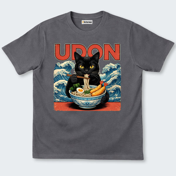 Chrisraw Cute Black Cat Eating Ramen Classic T-Shirt