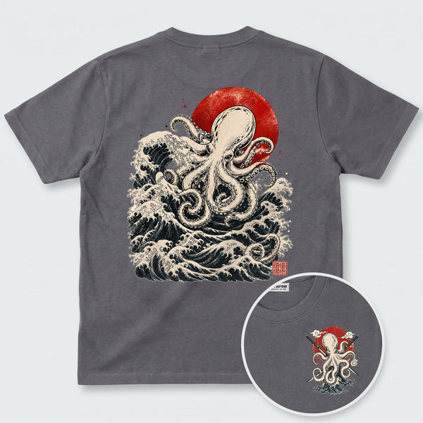 Chrisraw Kanagawa Wave Octopus T-Shirt