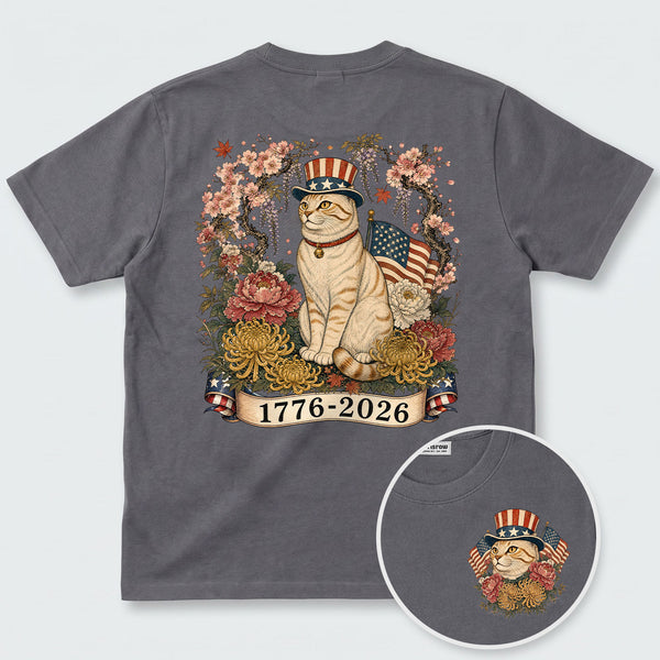 Chrisraw America 250 Sakura Liberty Cat T-Shirt