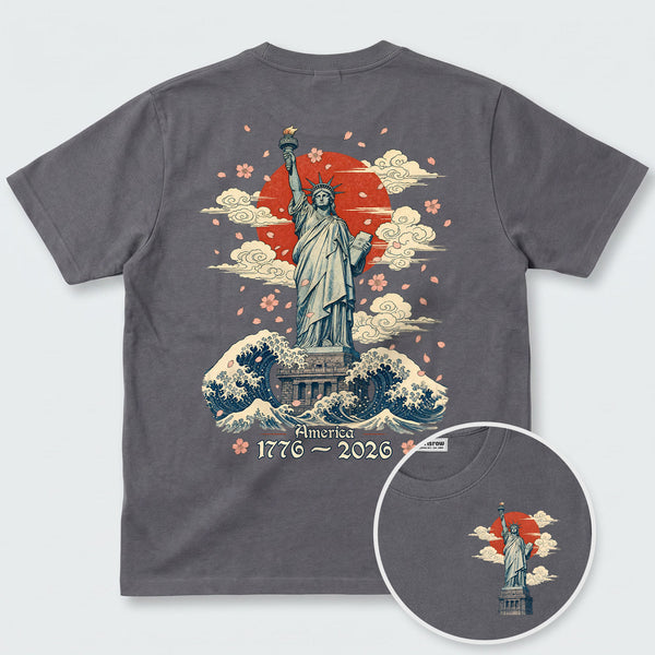 Chrisraw America 250 The Crimson Sun of Liberty T-Shirt
