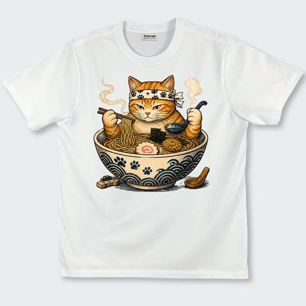 Chrisraw Kawaii Ramen Cat Japanese T-Shirt