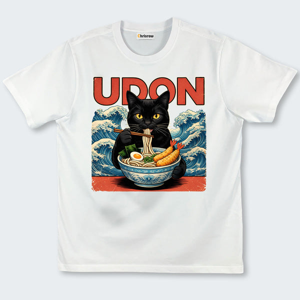 Chrisraw Cute Black Cat Eating Ramen Classic T-Shirt