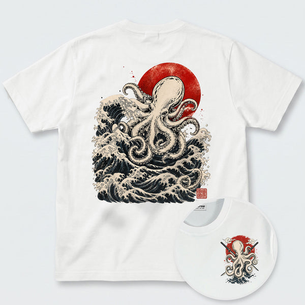 Chrisraw Kanagawa Wave Octopus T-Shirt