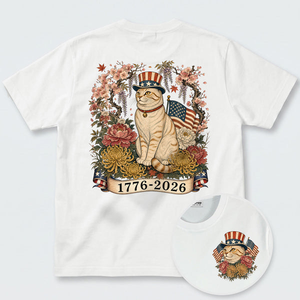 Chrisraw America 250 Sakura Liberty Cat T-Shirt