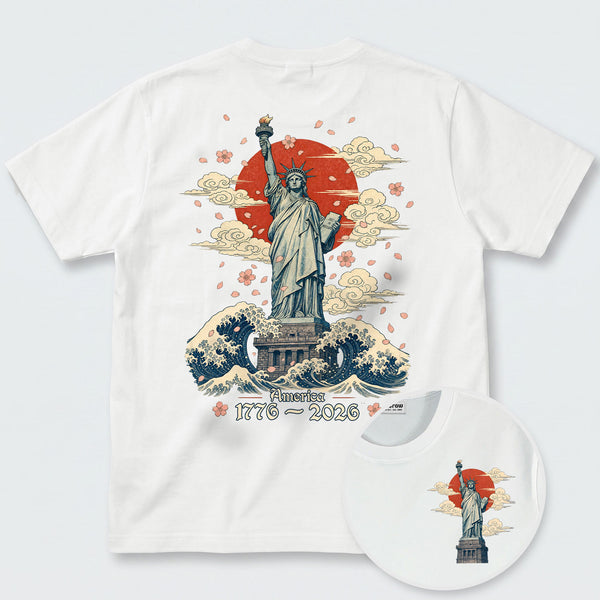Chrisraw America 250 The Crimson Sun of Liberty T-Shirt
