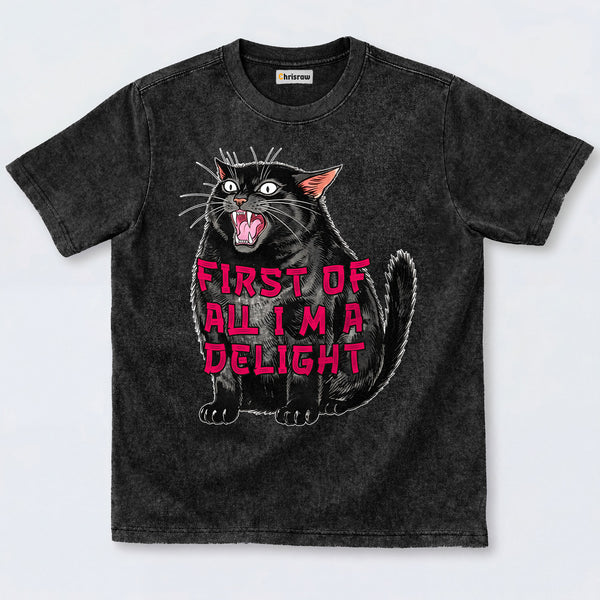 Chrisraw Roaring Black Cat Washed T-Shirts