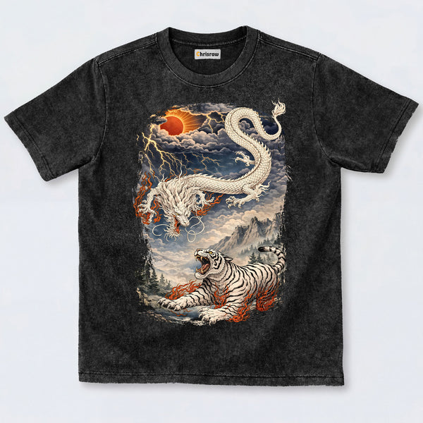 Dragon Tiger Storm Washed T-Shirts